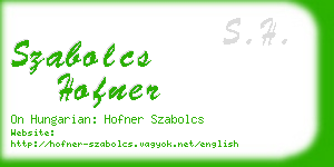 szabolcs hofner business card
